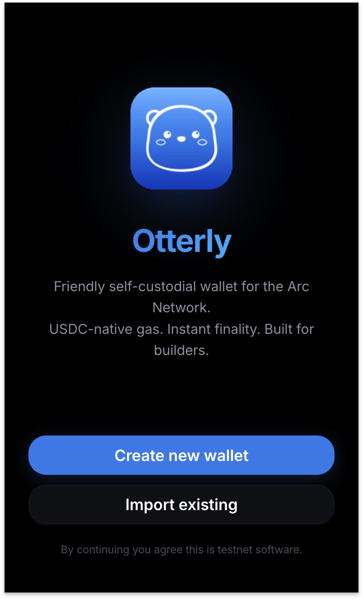 Welcome screen